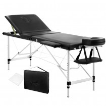 Portable  Aluminium 3 Fold Massage Table Chair Bed Black 60cm