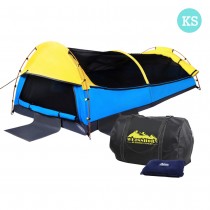 Deluxe King Single Swag Camping Swag Yellow & Blue